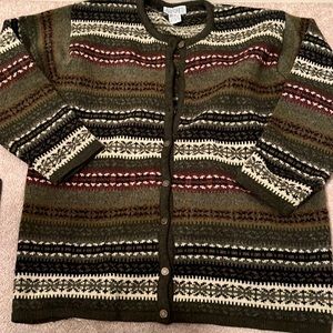 Jacob Nordic Wool Vintage Cardigan Sweater L